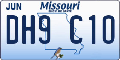 MO license plate DH9C1O
