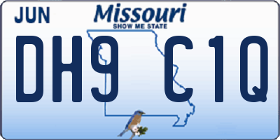 MO license plate DH9C1Q