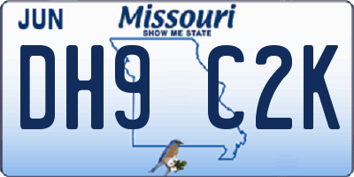 MO license plate DH9C2K