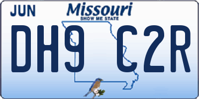 MO license plate DH9C2R