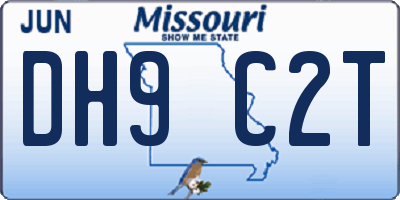 MO license plate DH9C2T