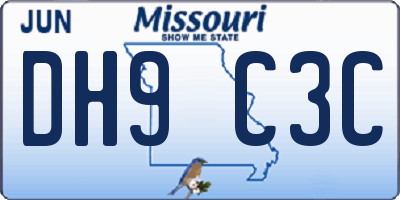 MO license plate DH9C3C