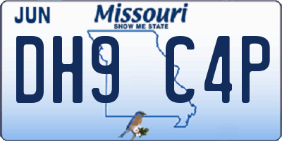 MO license plate DH9C4P
