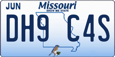 MO license plate DH9C4S