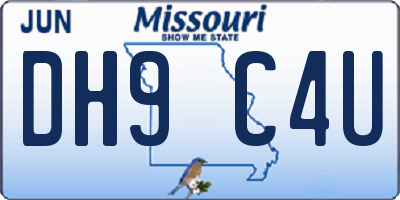 MO license plate DH9C4U