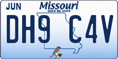 MO license plate DH9C4V