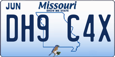 MO license plate DH9C4X