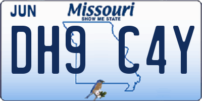 MO license plate DH9C4Y