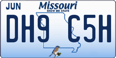 MO license plate DH9C5H