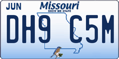 MO license plate DH9C5M