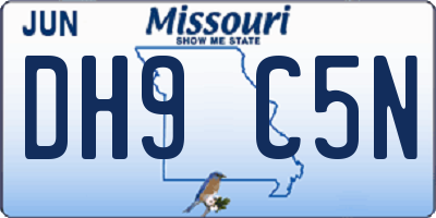 MO license plate DH9C5N