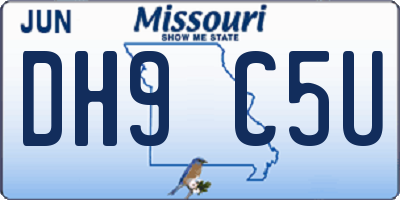 MO license plate DH9C5U