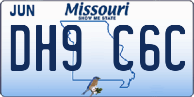 MO license plate DH9C6C