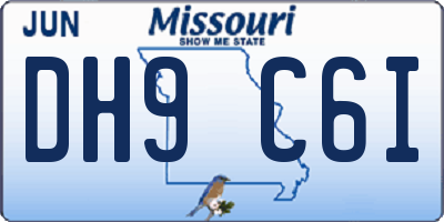 MO license plate DH9C6I