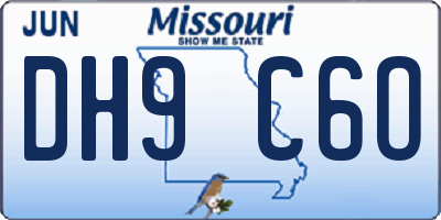 MO license plate DH9C6O