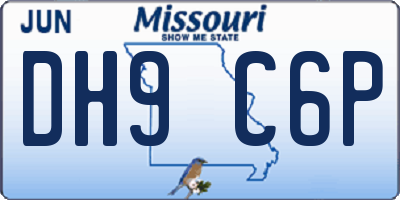 MO license plate DH9C6P
