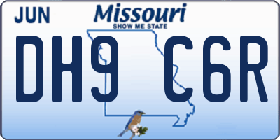 MO license plate DH9C6R