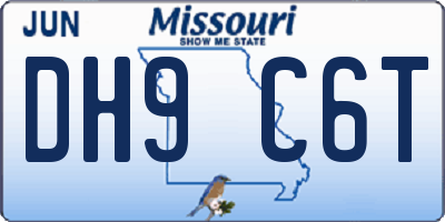 MO license plate DH9C6T