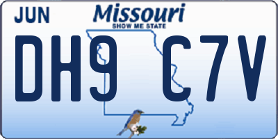 MO license plate DH9C7V