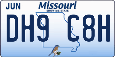 MO license plate DH9C8H