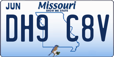 MO license plate DH9C8V