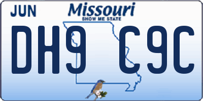 MO license plate DH9C9C
