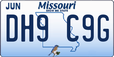 MO license plate DH9C9G