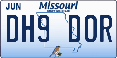 MO license plate DH9D0R