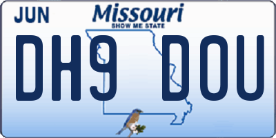 MO license plate DH9D0U