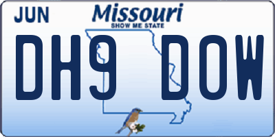MO license plate DH9D0W