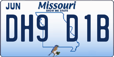 MO license plate DH9D1B