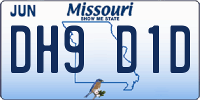 MO license plate DH9D1D