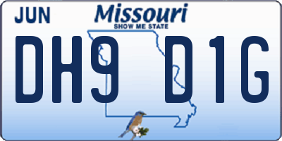 MO license plate DH9D1G