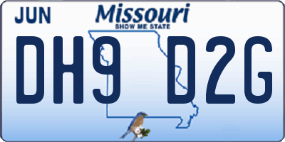MO license plate DH9D2G