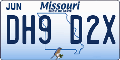 MO license plate DH9D2X