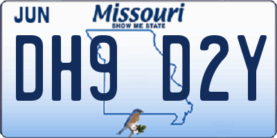 MO license plate DH9D2Y