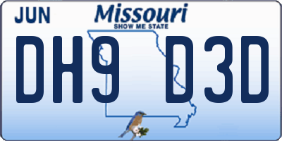 MO license plate DH9D3D