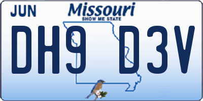 MO license plate DH9D3V