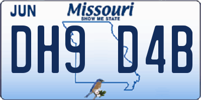 MO license plate DH9D4B