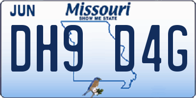 MO license plate DH9D4G