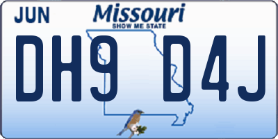 MO license plate DH9D4J