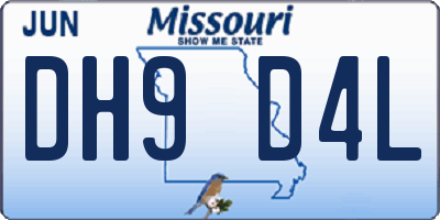 MO license plate DH9D4L