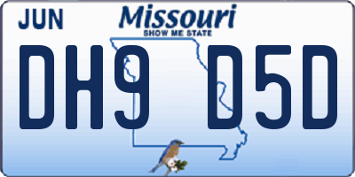 MO license plate DH9D5D