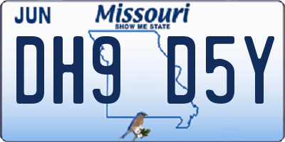 MO license plate DH9D5Y