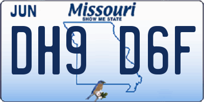 MO license plate DH9D6F