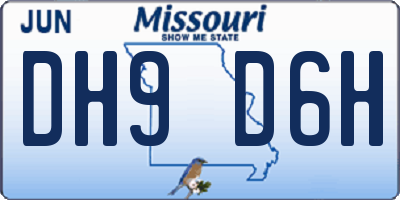 MO license plate DH9D6H