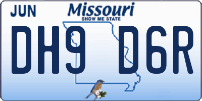MO license plate DH9D6R