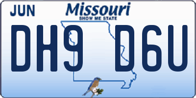 MO license plate DH9D6U