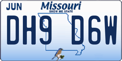 MO license plate DH9D6W