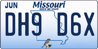 MO license plate DH9D6X